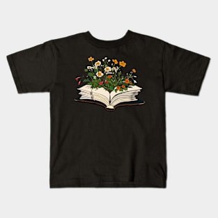 Flowers growing from book Kids T-Shirt